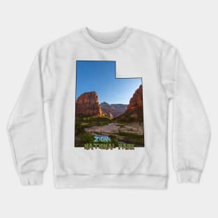 Utah State Outline (Zion National Park Angel's Landing) Crewneck Sweatshirt